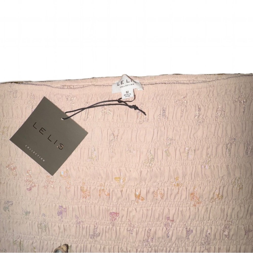 Le Lis Pale Pink Butterfly Print Mini Skirt with Ruffle Detail! - Picture 6 of 6